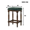 Dsvimoy Counter and Bar Stool Rustic Wooden Set of 2 with Green Fabric Padded Seat for Farmhouse Dining, Brown, 30.51"*18.9"*9.45" - 3 of 4