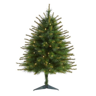 Nearly Natural 3’ New England Pine Prelit Artificial Christmas Tree