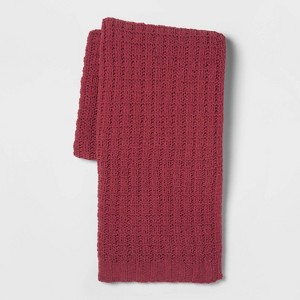 Solid Chenille Throw Blanket Berry - Threshold , Pink