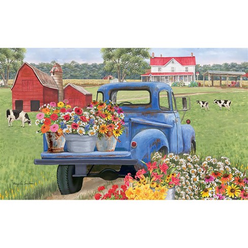 Briarwood Lane Day On The Farm Spring Doormat Pick-up Truck Indoor ...