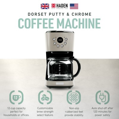 Retro Putty 12-Cup Programmable Coffee Maker with Strength Selector