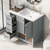 ChicFurnit Bathroom Storage Cabinets Bathroom Floor Storage Cabinet Functional Bathroom Cabinet with Drawer for Bathroom, Gray, 36"*18"*34" - 2 of 4
