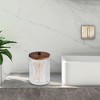 Unique Bargains U-Shaped Cup Cylindrical Cover Acrylic Cotton Swab Holders Bathroom Transparent Dark Brown 1Pc - 2 of 4