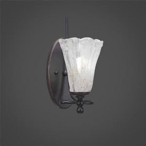 Toltec Lighting Capri 1 - Light Sconce in  Dark Granite with 5.5" Fluted Italian Ice Shade - 1 of 1
