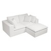 Dexmalle Corduroy Upholstered Modular Sectional Sofa with Ottoman,White - 2 of 4