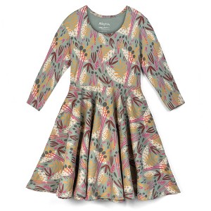 Mightly Toddler Fair Trade Organic Cotton Print 3/4 Sleeve Twirl Dress - 1 of 3