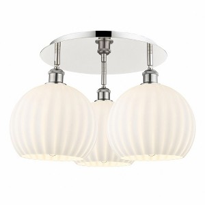White Venetian - 3 Light Flush Mount In Modern Style-12.75 Inches Tall and 21.75 Inches Wide - 1 of 1