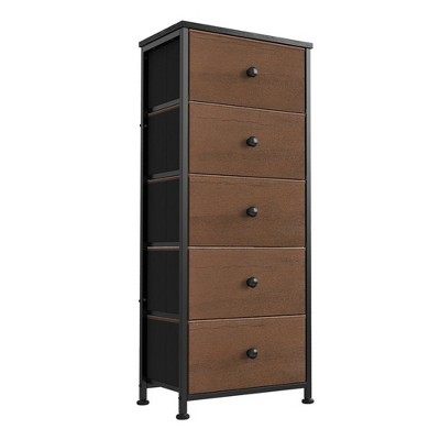 Segawe 5-Drawer Wide Dresser Storage Chest Organizer Tower For Bedroom - Brown