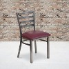 Emma and Oliver Clear Coated Ladder Back Metal Restaurant Dining Chair - 2 of 4