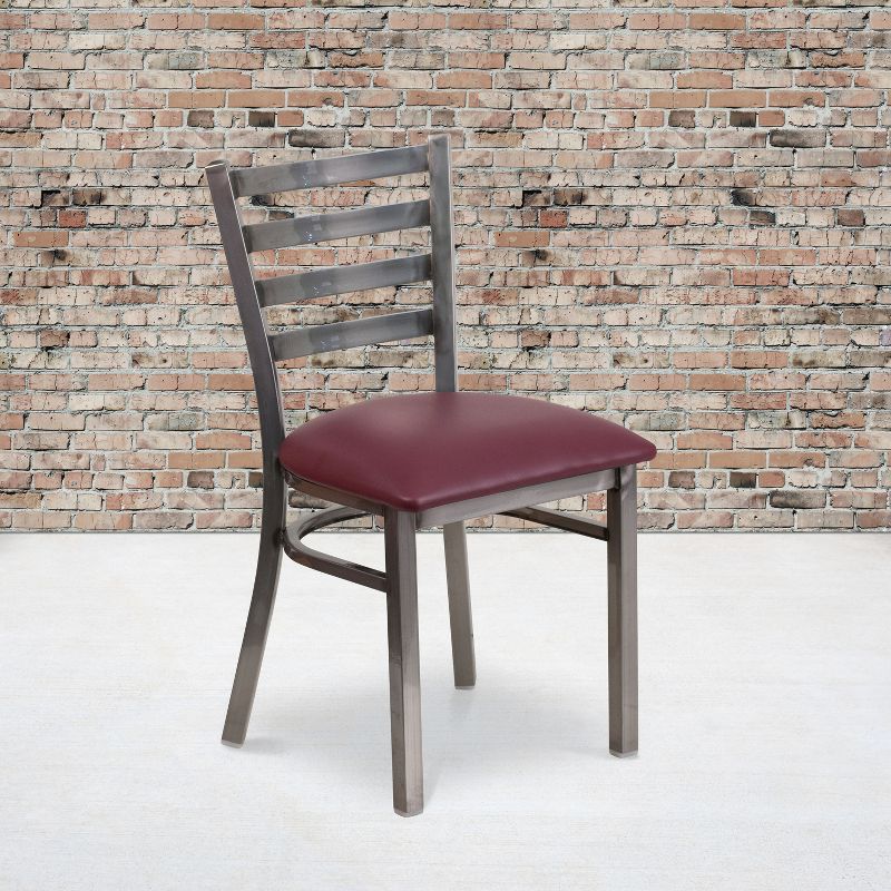Flash Furniture Clear Coated Ladder Back Metal Restaurant Chair, 3 of 8