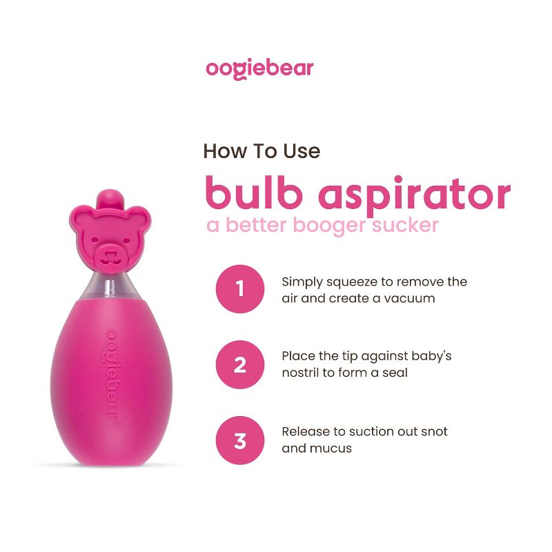 oogiebear Bulb Aspirator Handheld Baby Nose Cleaner for Newborns, Infants, and Toddlers, 3 of 9