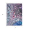 Sky Blue And Purple Abstract Washable Indoor Outdoor Area Rug - 3 of 4