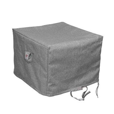 Shield Platinum 3-Layer Water Resistant Outdoor Fire Table Covers, Grey Melange- 44x44x25"