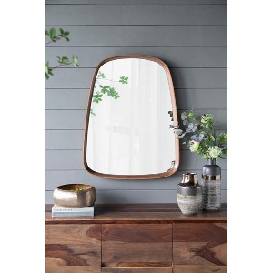 Lyngins 30x38 Inch Wall Mount Vanity Mirror,Modern Irrgeular Bathroom Mirror with Wooden Frame for Bathroom,Bedroom - 1 of 4