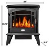 Barton Living 3 Sided 1500W Vintage Electric Standing Fireplace Stove Heater Firebox - 2 of 4