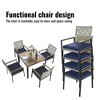 JUJABU All Weather 5-Piece Rattan Patio Dining Table Sets with Acacia Wood Tabletop and Umbrella Hole, Light Gray - 4 of 4