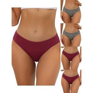 Allegra K Women's Plus Size Mid-Rise Available 5 Packs Hipster Underwear - 1 of 4