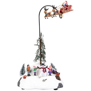 Northlight LED Lighted and Musical Flying Santa Animated Christmas Village Display - 13.5" - 1 of 4