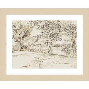 Amanti Art Vincent Van Gogh's Landscape at Arles 1888 by The Art Institute of Chicago Wood Framed Wall Art - 1 of 4
