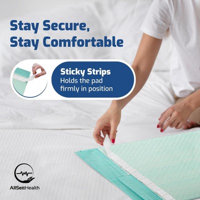 50 Pack Adhesive Disposable Underpads, 36 x 36, 125 Gram Heavy Duty Waterproof Bed Pads for Adults, Seniors & Pets