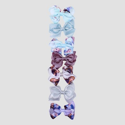 Girls' Disney Frozen 7pk Bow Hair Clip Set