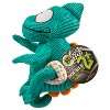 goDog Double Chew Guard Technology Chameleon Squeaker Plush Dog Toy, Teal, Medium - 4 of 4