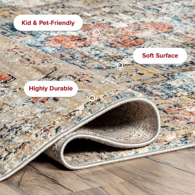 Regal Marley Medallion 32" Synthetic Area Rug with Fringe