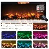 SinCiDo Farmhouse Fireplace TV Stand for 80 Inch TV, 42″ Electric Fireplace Media Cabinet w/ LED lights & drawers & cabinets - 3 of 4