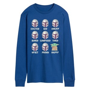 Men's - Star Wars - The Mandalorian Mandalorian Moods Long Sleeve Graphic T-Shirt - 1 of 4