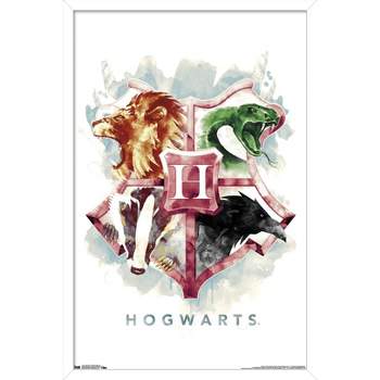 Trends International The Wizarding World: Harry Potter - Hogwarts At Sunrise  Framed Wall Poster Prints White Framed Version 14.725 X 22.375 : Target