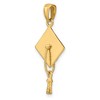 Black Bow Jewelry 14k Yellow Gold 3D Polished Graduation Cap Pendant - 4 of 4