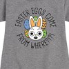 - Instant Message - Easter Eggs Come From Where Graphic Short Sleeve Fleece Dress - 2 of 4