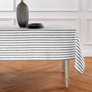 Solino Home Striped Linen Tablecloth | Madison Stripe - 1 of 4