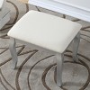 Roundhill Furniture Ashley Silver Wood Makeup Vanity Table and Stool Set - 4 of 4