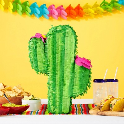 Blue Panda Small Cactus Pinata for Kids Birthday Party, Cinco de Mayo, Mexican Fiesta Party Decorations, 16.5 x 11.5 x 3 In