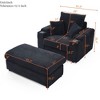 CAVINAS Corduroy Oversized Accent Chair with Ottoman and Large Seat,Modern Chair and Ottoman Sets for Bedroom,Reading Room - 3 of 4