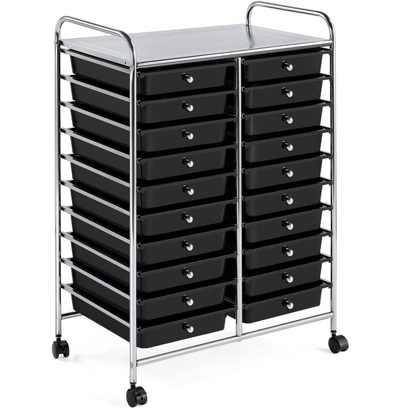 Yaheetech Drawers Rolling Storage Cart Mobile Storage Bin Trolley, 1 of 8