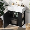 NicBex 21.6" Bathroom Vanity with Sink, Floating Vanity, Bathroom Cabinet Storage with 2 Spacious Drawers and 2 Open Shelf for Bathroom - 3 of 4