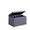 Ore International Tufted Shoe Storage Ottoman Blue: Upholstered Rectangular Bench, MDF Frame, No Assembly Required - 4 of 4