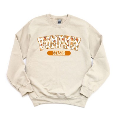 Simply Sage Market Women's Graphic Sweatshirt Curved Pumpkin Season Pumpkins