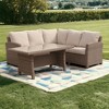 Courtyard Casual Capri 4 pc Sectional with Chow Dining  Incudes:  One Left & One Right Sectional Loveseat, One Corner Chair, One Chow Dining Table - 2 of 4