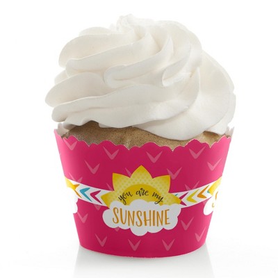 Big Dot of Happiness You Are My Sunshine - Baby Shower or Birthday Party Decorations - Party Cupcake Wrappers - Set of 12