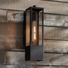 Possini Euro Design Berk Modern Outdoor Wall Light Fixture Textured Black 16" Clear Glass for Post Exterior Barn Deck House Porch Yard Posts Patio - 2 of 4