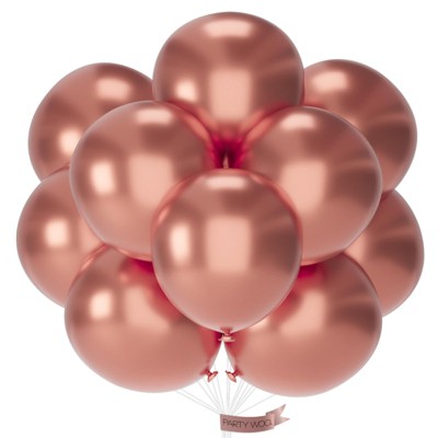 PartyWoo Balloons Metallic Rose Gold 18 Inch 20 pcs