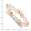 Chisel Stainless Steel Rose IP-plated Star 8.5mm Pink and White Aventurine Beaded Stretch Bracelet - 4 of 4