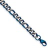 Chisel Stainless Steel Brushed and Polished Blue IP-plated 7.5mm 8.5" Bracelet - 2 of 3