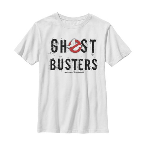 Boy's Ghostbusters Scratchy Text Logo T-shirt - White - Medium : Target