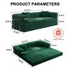 Modular Sectional Sofa with Removable Backrest, Convertible Sofa Bed for Living Room or Bedroom, Corduroy Sofa with Adjustable Armrest-Koiai - 4 of 4