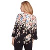 Alfred Dunner Womens Falling Flower Beaded Split Neck Top - 2 of 4