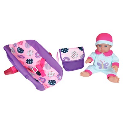 11" Baby Doll in Car Seat with Bag